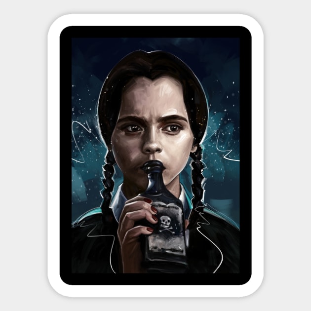 Wednesday Addams Sticker by dmitryb1